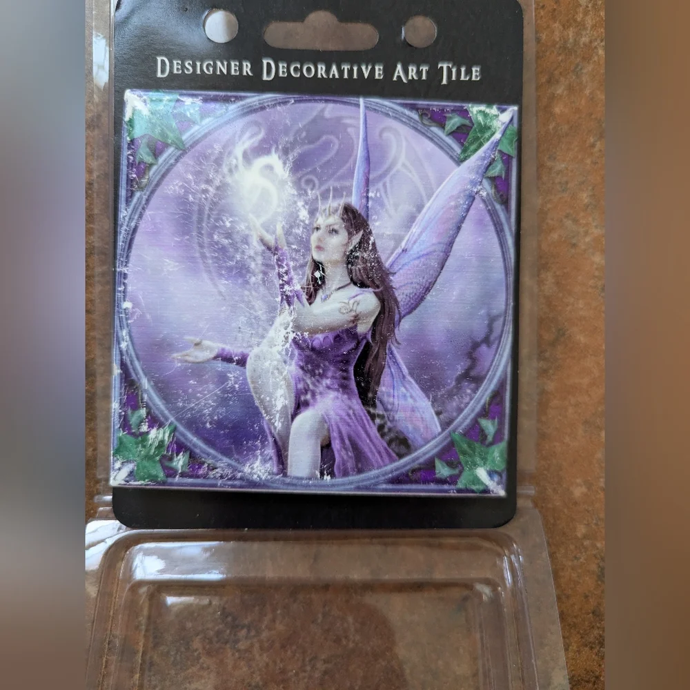 Anne Stokes Fairy Fantasy Decorative Art Tile Pre Owned Minor Wear